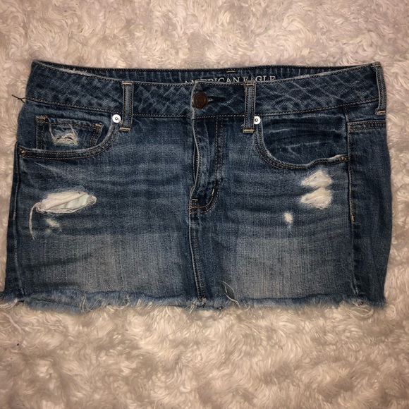 American Eagle Outfitters Dresses & Skirts - Broken In AEO Mini Distressed Denim Skirt American Eagle Outfitters Dresses & Skirts - Broken In AEO Mini Distressed Denim Skirt